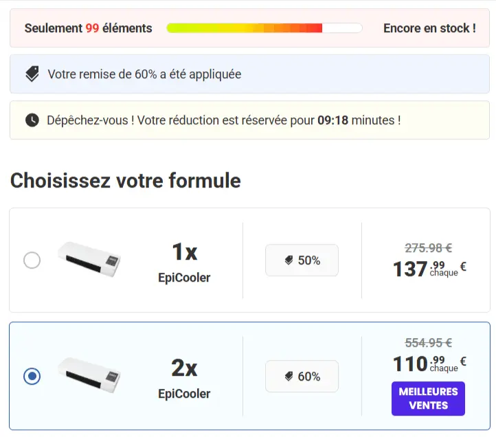 Offre groupée Epicooler au meilleur prix